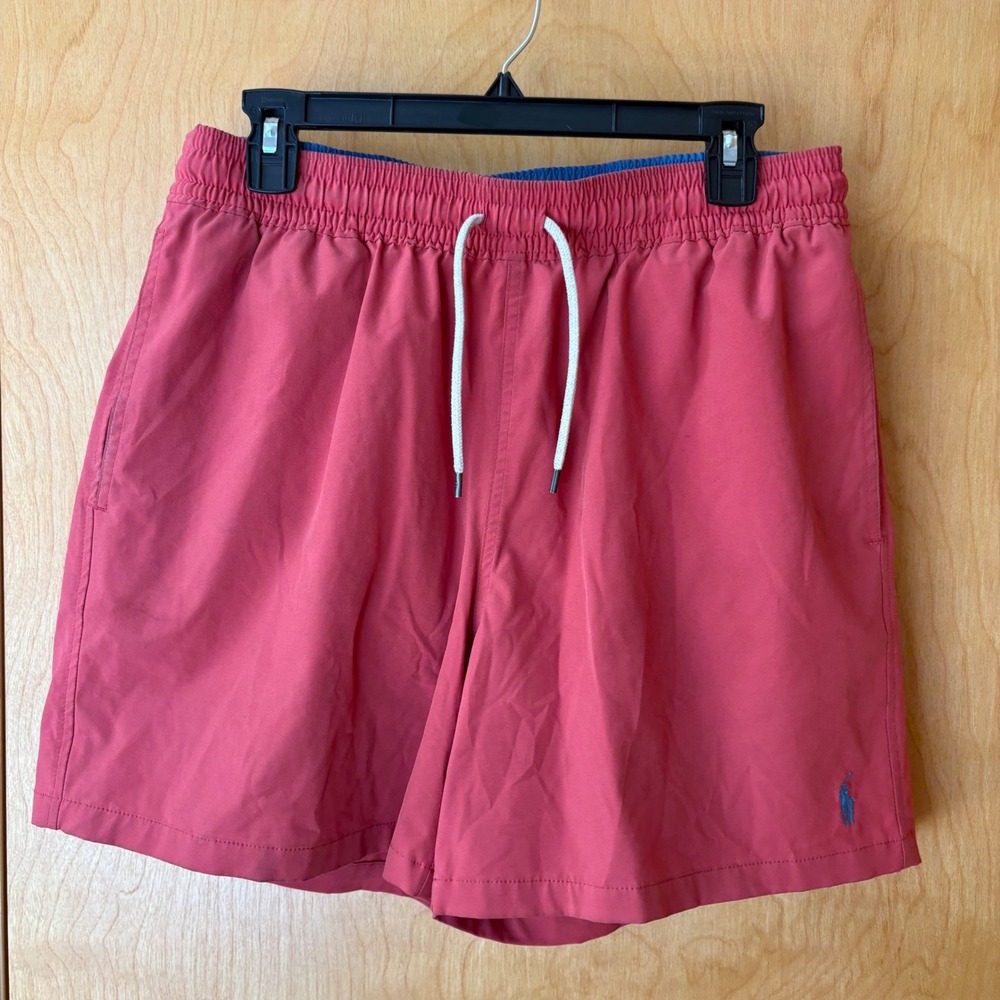 Polo Ralph Lauren Swim Trunks Mens Large Pink Mesh Lined Drawstring Shorts